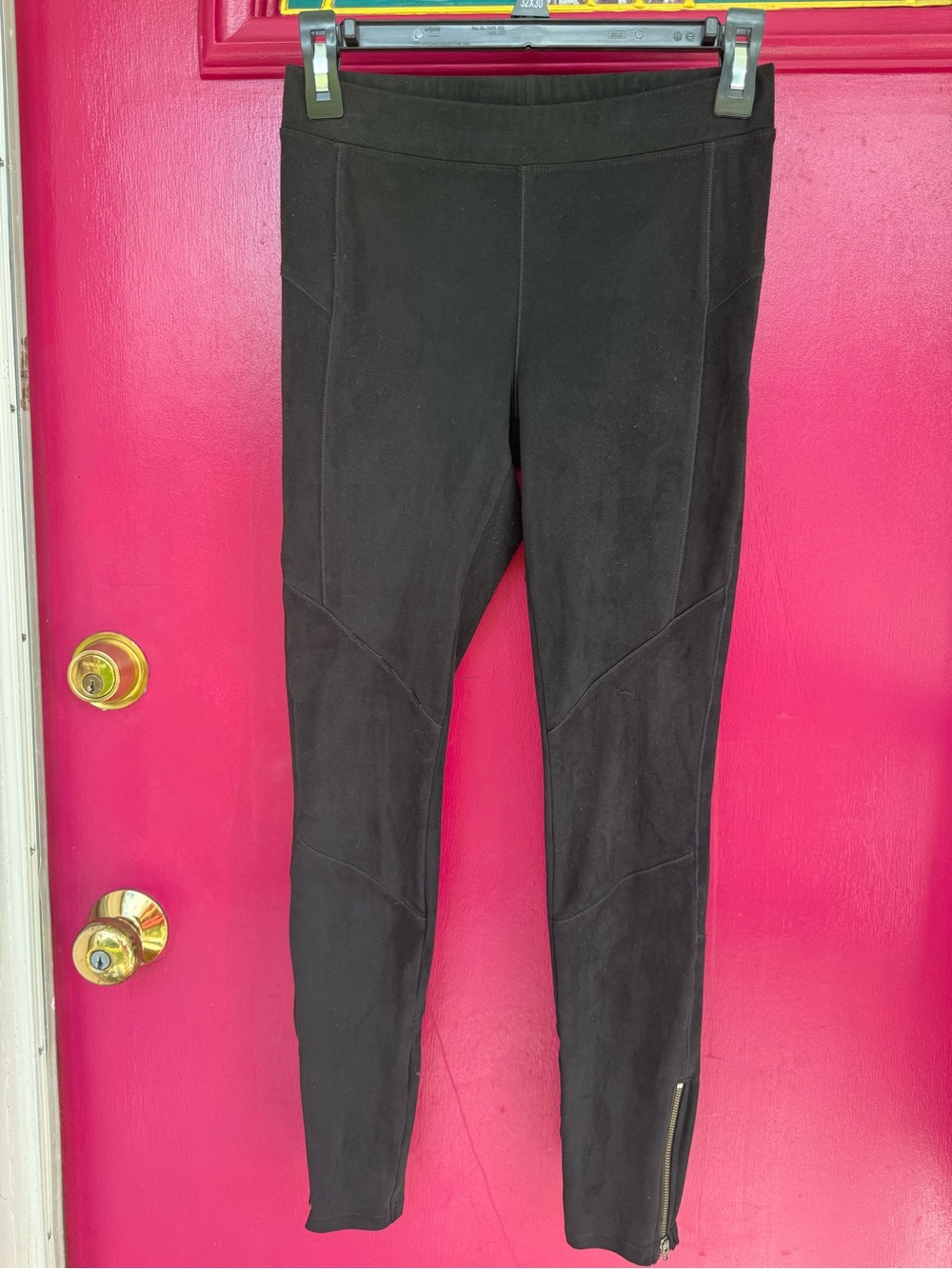Express suede seamed leggings with zippered ankles